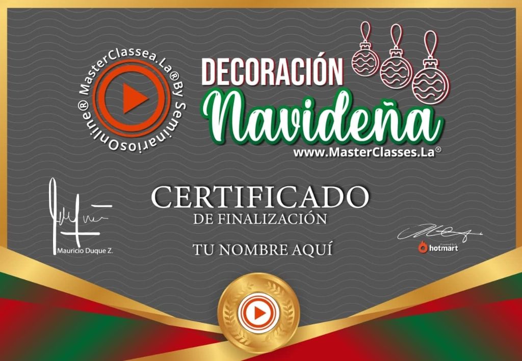 certificado decoración navideña